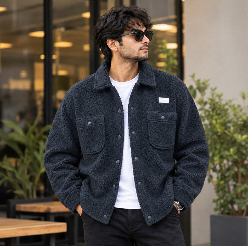 Mens Premium Sherpa Fleece Jacket