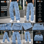 893C Co. Premium Cargo Denim Jeans – (Acid Gray, Black, Light Blue)