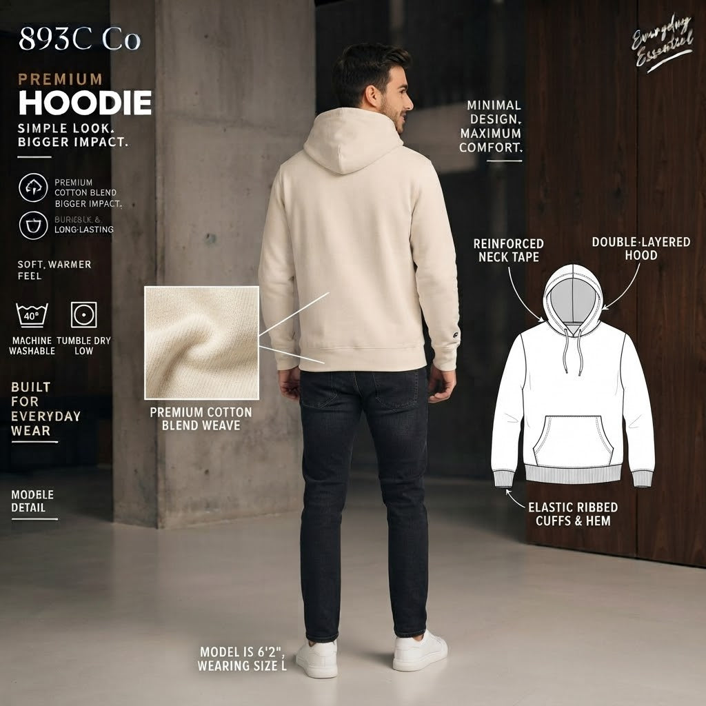 893C Co. Premium Everyday Hoodie - Minimal Design & Maximum Comfort