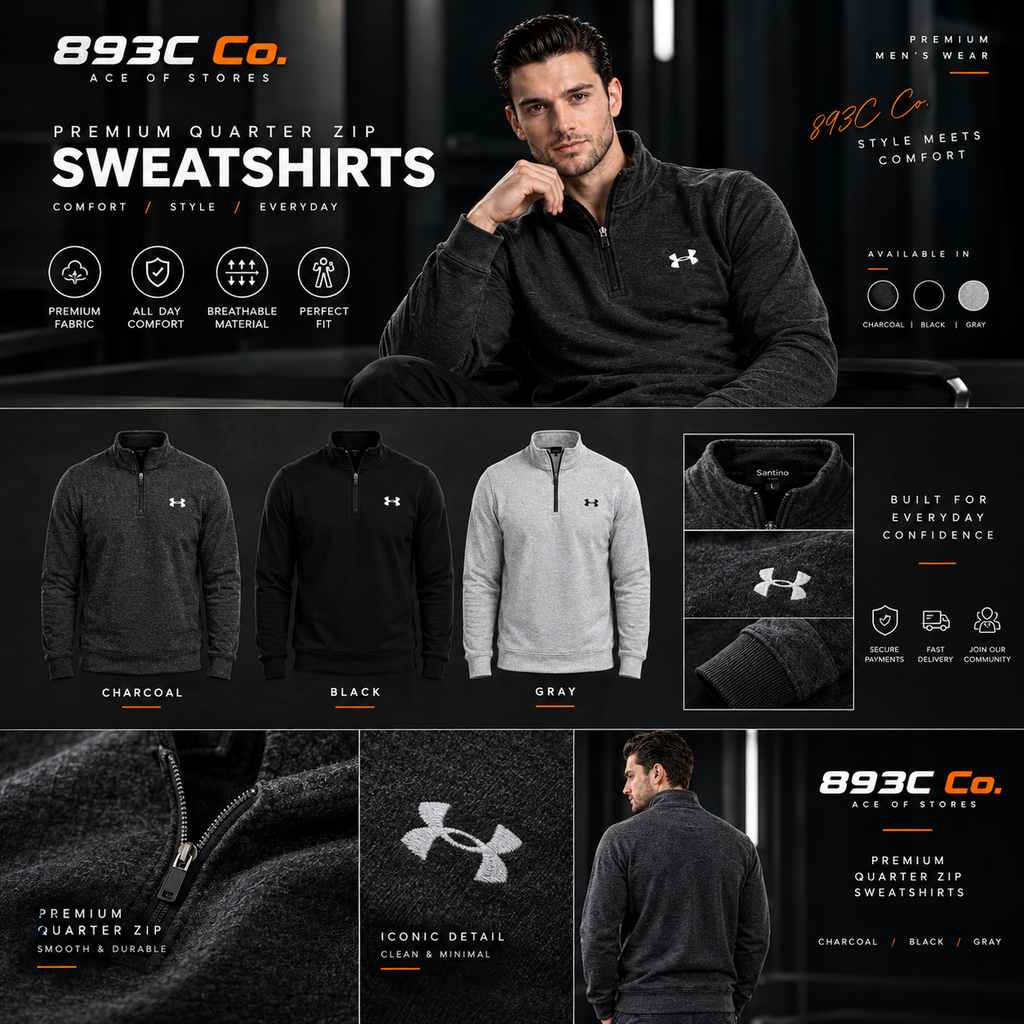 Premium Quarter-Zip Sweatshirt – 6 Colors | 893C CO