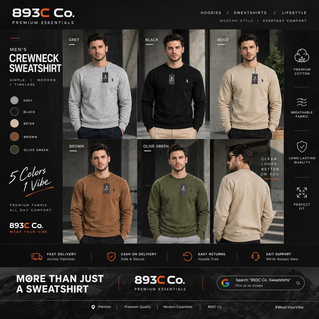893C Co. Polo Premium Men's Crewneck Sweatshirt