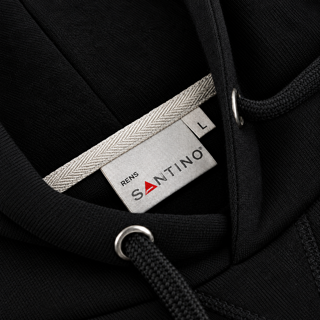 Santino Black Pullover Hoodie – Men’s Casual Wear