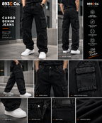 893C Co. Premium Cargo Denim Jeans – (Acid Gray, Black, Light Blue)