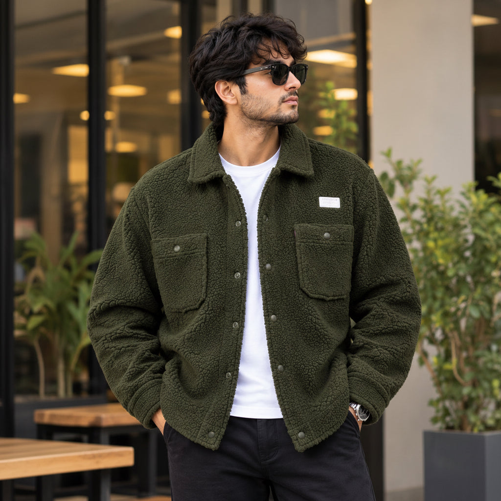 Mens Premium Sherpa Fleece Jacket