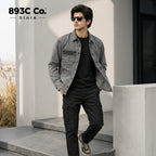 Men’s Washed Grey Denim Utility Shirt | 893C Co.