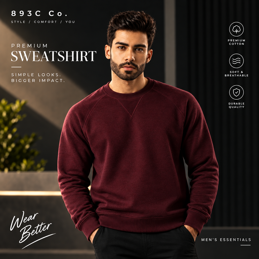 Premium Fleece Sweatshirt - Maroon