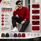 A promotional graphic for the 893 Co. Premium Crewneck Sweatshirt.