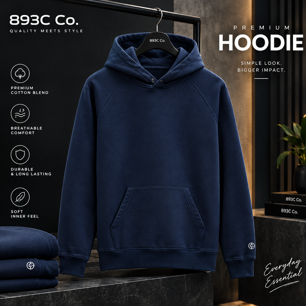 Dark Navy Pullover Hoodie