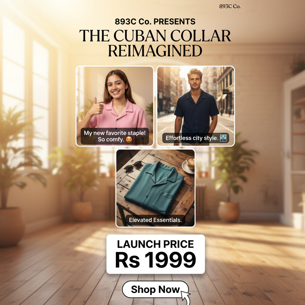 Men’s Cuban Collar Shirt – Premium Casual Collection | 893C Co.