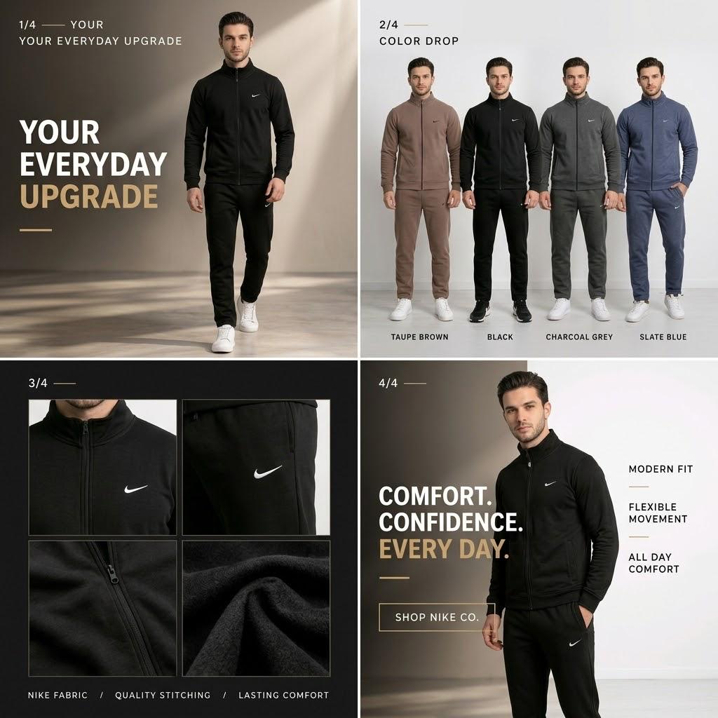 Men's Premium Zip-Up Tracksuit Set – Modern Fit, Everyday Comfort