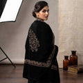Luxury Velvet Shawl With Intricate Gold Leaf & Stonework