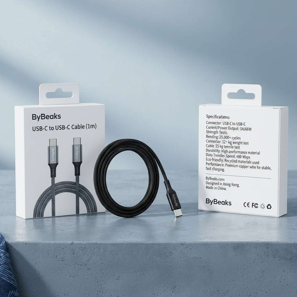 ByBeaks USB-C to USB-C Fast Charging Cable (1m)
