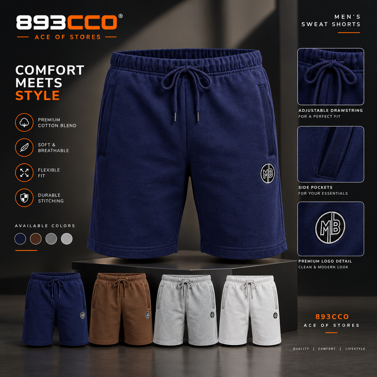 Men's Premium Cotton Sweat Shorts – Everyday Comfort Collection
