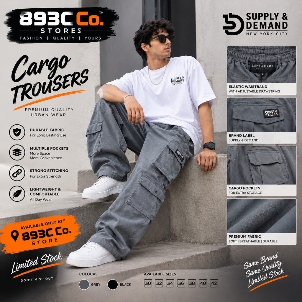 Supply & Demand Cargo Trousers — Grey