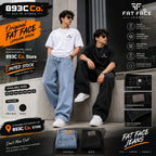 FAT FACE Men's Baggy Loose Fit Black Denim Jeans