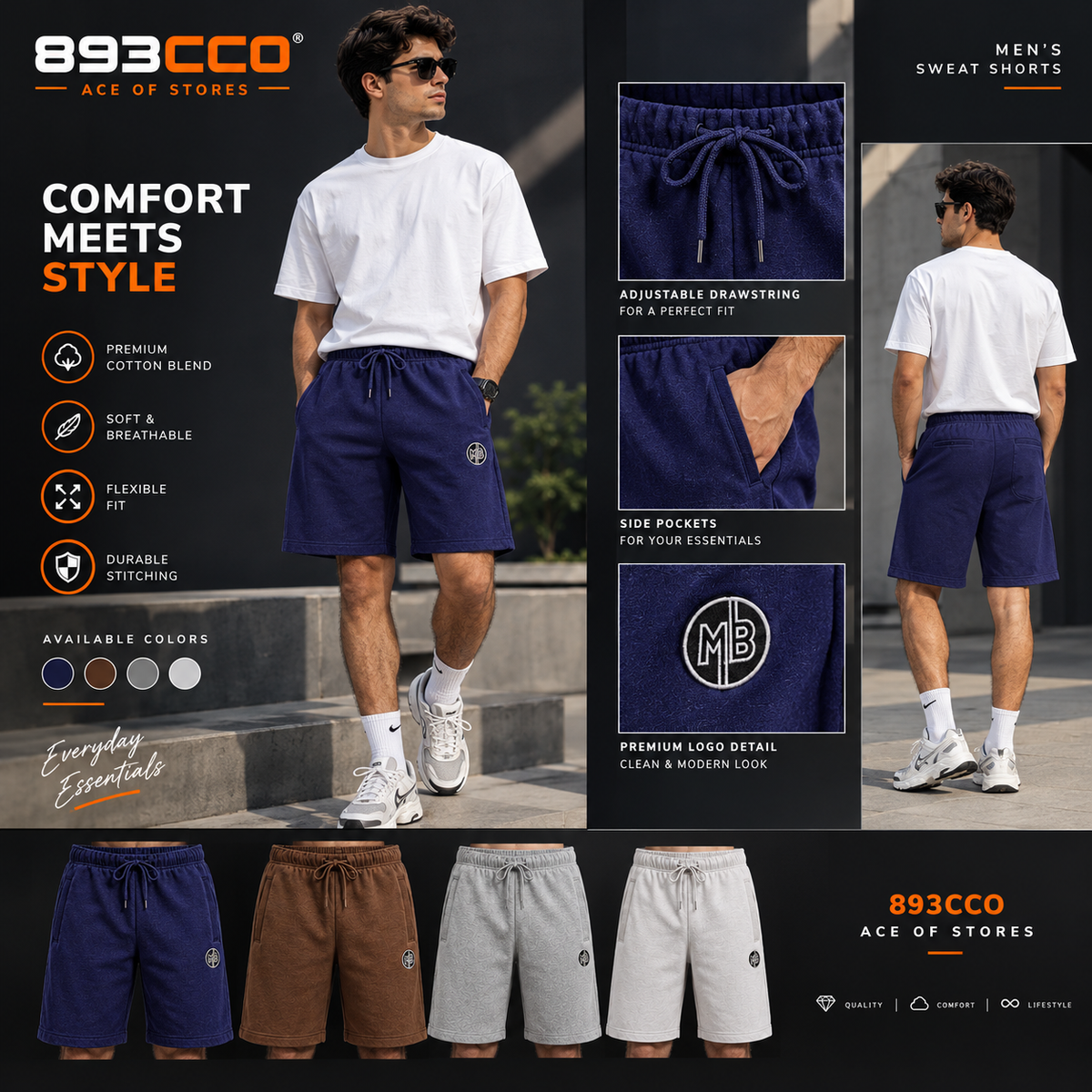 Men's Premium Cotton Sweat Shorts – Everyday Comfort Collection